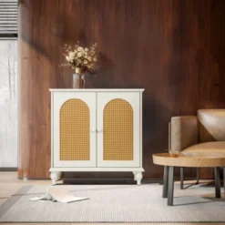 Jamie 31.5" W Rattan Doors Multi-functional Storage Antique Accent Cabinets With Adjustable Inner Shelf And Pine Legs-Maison Boucle -Lush Living Store GUEST e4840b20 42be 447c abd1 c3398f5bf687