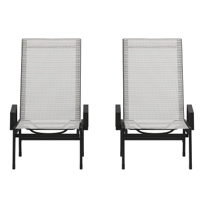 Flash Furniture Brazos Set Of 2 Adjustable Chaise Lounge Chairs With Arms, All-Weather Outdoor Five-Position Recliners 13 Flash Furniture Brazos Set Of 2 Adjustable Chaise Lounge Chairs With Arms, All-Weather Outdoor Five-Position Recliners - Image 11