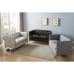 Gasper Tufted Upholstered Loveseat Light Gray - HOMES: Inside + Out -Lush Living Store GUEST e5346638 0066 49e4 bc0a e56154d91e22