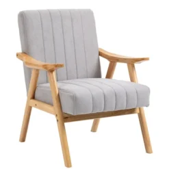 HOMCOM Accent Chair With Softness & Support, Upholstered Arm Chair For Living Room Furniture, Comfy Chair For Bedroom, Living Room Chair, Pastel Gray -Lush Living Store GUEST e53967ae 2671 4f64 9931 3b67a11e0e75