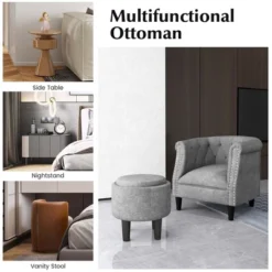 Costway Modern Accent Chair With Ottoman Armchair Barrel Sofa Chair With Footrest Grey 17 Costway Modern Accent Chair With Ottoman Armchair Barrel Sofa Chair With Footrest Grey -Lush Living Store GUEST e550a4be bd7d 4b7e b8b2 9df68e88dc9b