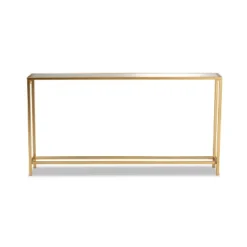 Alessa Glam Metal And Mirrored Glass Console Table Gold - Baxton Studio -Lush Living Store GUEST e5779751 a74b 432c 903f a452413ddbfb