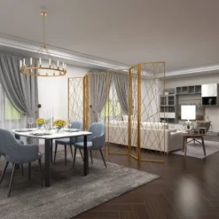 Glam Metal Geometric Room Divider Screen Gold - Olivia & May -Lush Living Store GUEST e5a32856 2316 4b97 8629 e3f0bddb8a28