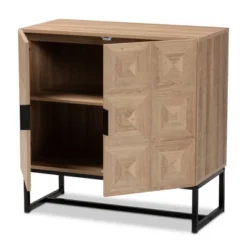 Darien Wood And Metal 2 Door Storage Cabinet Brown/Black - Baxton Studio -Lush Living Store GUEST e5df86fd 4065 44b5 9857 a4d3d9fc8243