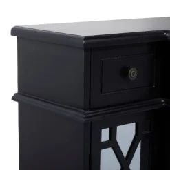 Glam Mirror And Wood Storage Cabinet Black - Olivia & May -Lush Living Store GUEST e627f7d0 4ca1 4864 b3c4 cad1fba99e01
