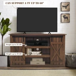 Costway Sliding Barn TV Stand Console Table For TV's Up To 60'' Entertainment Center -Lush Living Store GUEST e6aee616 33f0 41aa acfd 8144d129142c