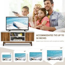 Costway TV Stand Entertainment Media Console W/2 Storage Cabinets & Open Shelves -Lush Living Store GUEST e6cff1ac 94dc 4dee 9f00 3b5bd99af17f