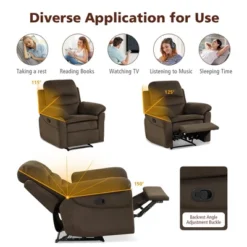 Costway Recliner Chair Single Sofa Armchair Sleeper Lounger W/ Footrest GreyBrown -Lush Living Store GUEST e6f03555 e1ab 4233 8899 d8f2ef22a2b5