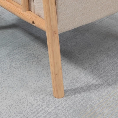 HOMCOM Accent Chair With Softness & Support, Upholstered Arm Chair For Living Room Furniture, Comfy Chair For Bedroom, Living Room Chair, Beige 7 HOMCOM Accent Chair With Softness & Support, Upholstered Arm Chair For Living Room Furniture, Comfy Chair For Bedroom, Living Room Chair, Beige - Image 5