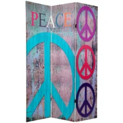 6' Tall Double Sided Multi Color Peace And Love Room Divider - Oriental Furniture -Lush Living Store GUEST e74c7beb 81b9 4617 89ad d36cc251a594