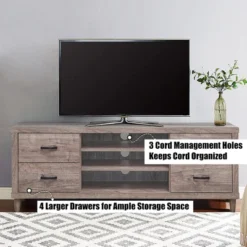 Costway TV Stand Entertainment Center Hold Up To 65'' TV With Storage Shelves & 4 Drawers -Lush Living Store GUEST e76b4cdb 7627 4e4c ba5e ccb683d6c3da