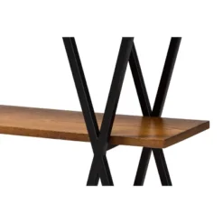 Norton Rustic And Industrial Wood And Black Metal Console Table Walnut Brown - Baxton Studio -Lush Living Store GUEST e77451a9 eb42 4ba4 a3be 38376cc2ff28