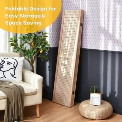 Costway 4-Panel Pegboard Display 5' Tall Folding Privacy Screen Craft Display -Lush Living Store GUEST e7816bc4 0a49 426c 9519 14194eb1dd48