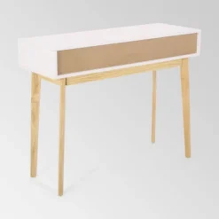Pickford Mid-Century Modern 2 Drawer Console Table Matte White - Christopher Knight Home -Lush Living Store GUEST e7aee704 cdfa 44cb 9e35 9549f54e049f