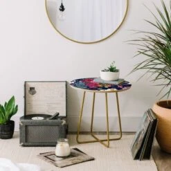 Burcu Korkmazyurek Midnight Garden VI Side Round Table - Deny Designs -Lush Living Store GUEST e7da82a2 2475 4d97 bfa6 c3dcd26cbca6