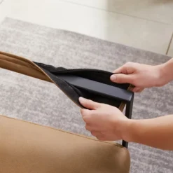 PU Leather Metal Frame Armchair With Non-slip Adsorption Feet And Back Cushion - ModernLuxe -Lush Living Store GUEST e7fbb1b2 e9db 4213 abca 1bd2e42413d2