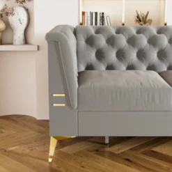 82.7" Chesterfield Sofa, Velvet Upholstered 3 Seater Sofa Couch-ModernLuxe -Lush Living Store GUEST e84d5127 ca7e 4c23 ad12 27e66cb6fca5