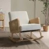 Adena Rocking Accent Chair With Rattan Arms | Karat Home-Beige -Lush Living Store GUEST e86f67dc da3a 4894 9918 e10c3d1ca409