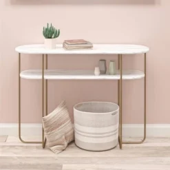 Athena Console Table White Marble - Novogratz -Lush Living Store GUEST e8781600 03ba 4dc1 842b 08168ebb829f