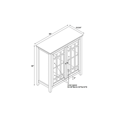Largo Antique Double Door Cabinet White - Linon 5 Largo Antique Double Door Cabinet White - Linon - Image 3