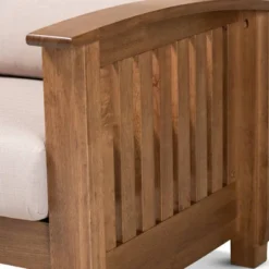 Charlotte Fabric Upholstered Wood 2 Seater Loveseat Taupe/Brown - Baxton Studio -Lush Living Store GUEST e8e31020 98c0 4b0e 9002 5bfdb0e4ab04