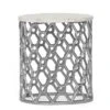 Lenhart Modern Glam Handcrafted Marble Top Aluminum Side Table Nickel/White - Christopher Knight Home