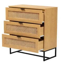 Sawyer Wood And Metal 3 Drawer Storage Cabinet With Natural Rattan Oak Brown/Black - Baxton Studio 11 Sawyer Wood And Metal 3 Drawer Storage Cabinet With Natural Rattan Oak Brown/Black - Baxton Studio -Lush Living Store GUEST ea3b69de 0d52 4376 b75d d181d9be2f2f