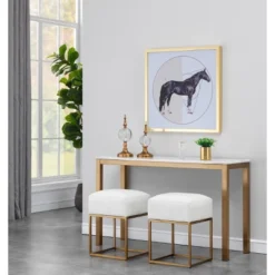 Gloria Marble Top Console Table Avalon Gold - Treasure Trove Accents -Lush Living Store GUEST eadd44af 8cc8 4146 a359 2f4f48e9a060