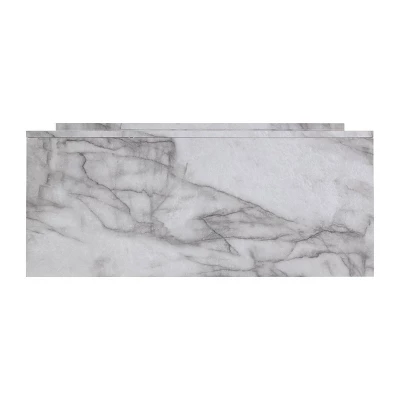 Dridun Faux Marble Fireplace White/Gray - Aiden Lane 12 Dridun Faux Marble Fireplace White/Gray - Aiden Lane - Image 10