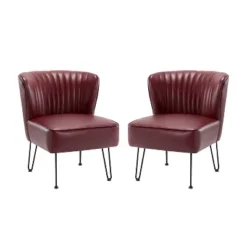 Set Of 2 Eustacio Mid-back Vegan Leather Accent Side Chair | Karat Home-TURQUOISE -Lush Living Store GUEST eb1c929f 298b 4a8b a339 407312639f7a