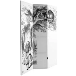 71" Double Sided Alice In Wonderland Canvas Room Divider White - Oriental Furniture -Lush Living Store GUEST eb4e7556 29e2 4ac8 9f40 9d0b8c70fecc