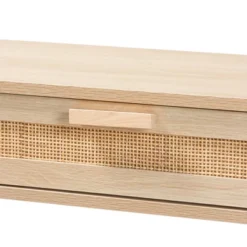 Sebille Wood With Natural Rattan 2 Drawer Console Table Light Brown - Baxton Studio -Lush Living Store GUEST eb51a0e3 696e 48e1 9751 d9d1c1be276a
