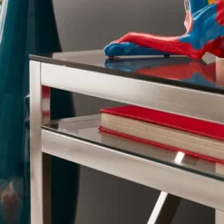 Severin Glass Top Brushed Nickel Sofa And Table Silver - Inspire Q -Lush Living Store GUEST eb63c71a 2205 4dce 969c c15ea9a90f90