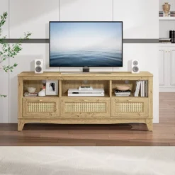 55" Traditional Natural Wood TV Stand For TVs Up To 60" With Drawer - Home Essentials -Lush Living Store GUEST ebcd6610 4822 48f9 aa56 3f142c77b288