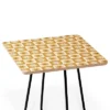 Charly Clements Vintage Checkered Sunshine Side Square Table - Deny Designs
