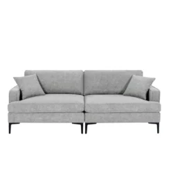 80.7" Modern Upholstered Loveseat Sofa With Metal Legs And 2 Pillows-ModernLuxe -Lush Living Store GUEST ec5930a5 f3fd 403c a178 8d5458cd8486