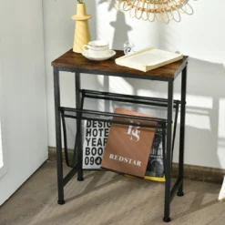 Costway Narrow End Table Magazine Holder Sling Industrial Accent Console Table -Lush Living Store GUEST ec5b4d72 bc03 4abf 9990 baa14b6d8359