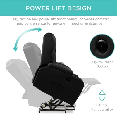 Best Choice Products Electric Power Lift Recliner Massage Chair Furniture W/ USB Port, Heat, Cupholders 4 Best Choice Products Electric Power Lift Recliner Massage Chair Furniture W/ USB Port, Heat, Cupholders - Image 2