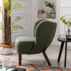 Cindy 30.70" Wide Faux Shearling Upholstered Wingback Tufted Thick Seat Cushion With Solid Wood-Maison Boucle -Lush Living Store GUEST ec8c5cfa dabe 4137 9274 d22a1134843d