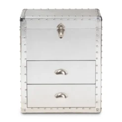 Serge Metal 2 Drawer Accent Storage Chest Silver - Baxton Studio -Lush Living Store GUEST ece28788 5404 4389 91cb 2c7563bad0db