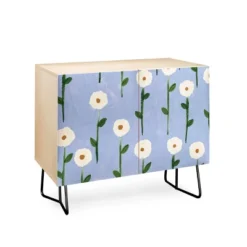 Reves Et Histoires Cute Little Flowers Black Legged Credenza - Deny Designs -Lush Living Store GUEST eced99a8 f414 45fe bec8 15444224d934