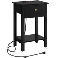 Yaheetech Wooden Side Table End Table With Recessed Power Outlets And USB Ports -Lush Living Store GUEST ed6ce342 3a58 4663 9932 a2885143eff6
