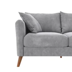 Magnolia 2 Seater Loveseat Sofa With Pillows Pocket Coil Seating Light Gray Velvet - Novogratz -Lush Living Store GUEST ed85fe54 fdf3 48bf a0a0 81c86b7cdf85