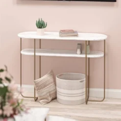 Athena Console Table White Marble - Novogratz -Lush Living Store GUEST edc65bbd 89c3 4303 9a13 b61c8e7c1cd4
