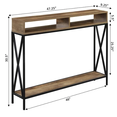 Tucson Deluxe Console Table With Shelf Weathered Barnwood/Black - Breighton Home 7 Tucson Deluxe Console Table With Shelf Weathered Barnwood/Black - Breighton Home - Image 5