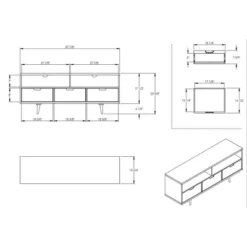 Cara Mid-Century Modern 3 Drawer TV Stand For TVs Up To 65" - Saracina Home -Lush Living Store GUEST eddff1d9 3448 4181 a60a 1b127bbf16df