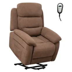 Costway Power Lift Recliner Chair Sofa For Elderly W/ Side Pocket & Remote Control GreyBrown -Lush Living Store GUEST ee0b428c 0c1f 49b1 8274 403af6cde708