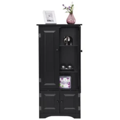Costway Accent Storage Cabinet Adjustable Shelves Antique 2 Door Floor Cabinet Black -Lush Living Store GUEST ee65e70b d9ee 44e2 96ec 1a92d0c4a2dd