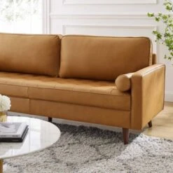 81" Valour Leather Sofa Tan - Modway -Lush Living Store GUEST ee6e4631 043b 4e9e 821c 0d98bbbcceca