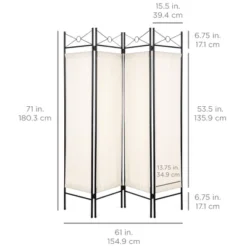 Best Choice Products 6ft 4-Panel Folding Privacy Screen Room Divider Decoration Accent W/ Steel Frame -Lush Living Store GUEST ee882b80 df7e 426d a112 36c5985a32b0